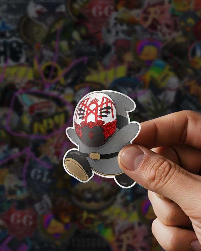 Custom character die-cut sticker